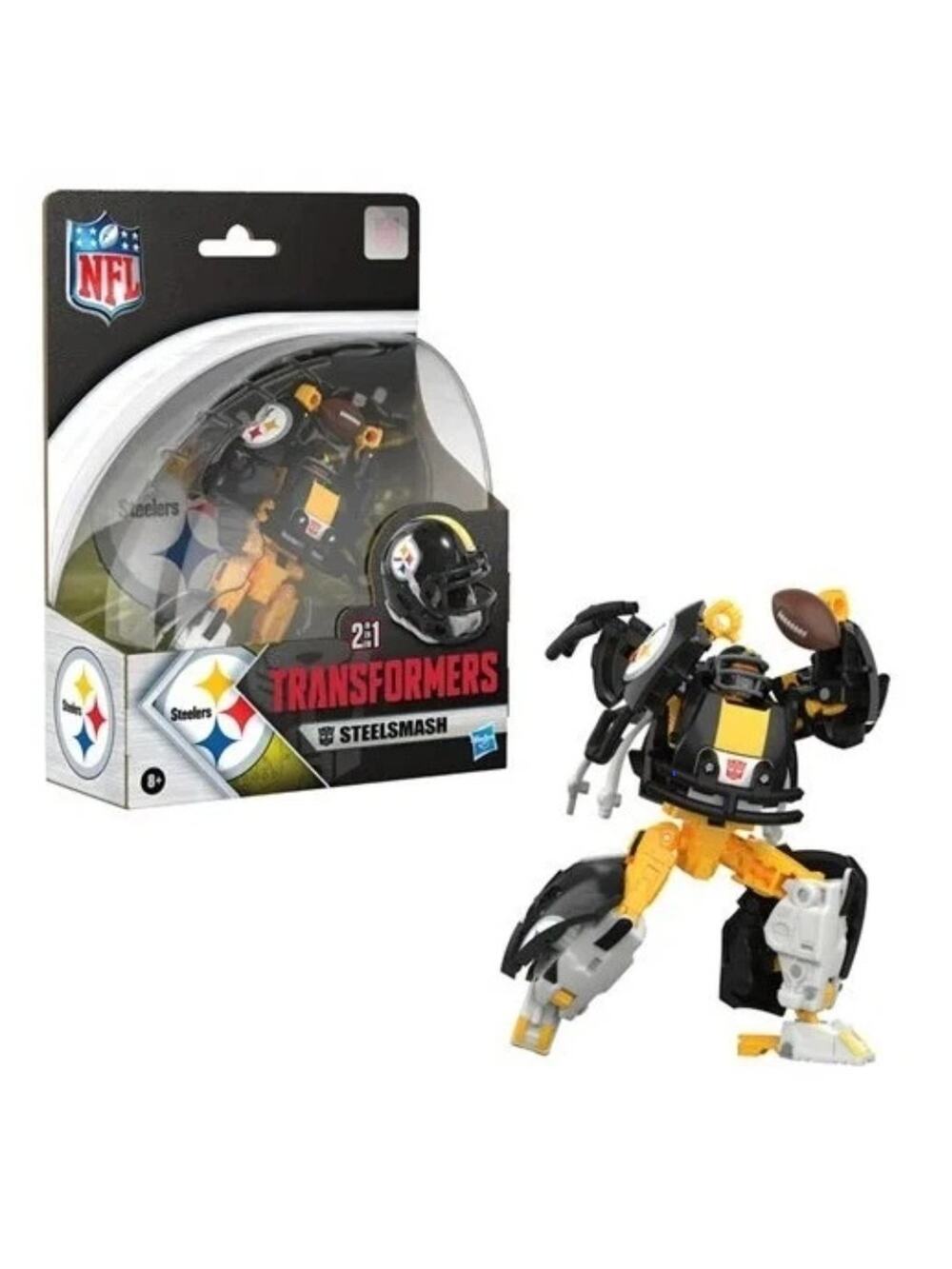 Transformers NFL Steelsmash Steelers Action Figure Helmet Hasbro New Sealed